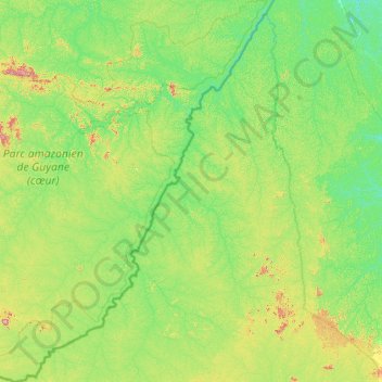 Camopi topographic map, elevation, terrain