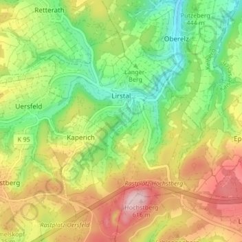 Lirstal topographic map, elevation, terrain