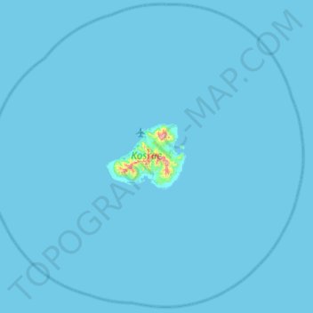 Kosrae topographic map, elevation, terrain