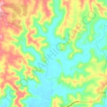Corndale topographic map, elevation, terrain