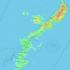 Okinawa topographic map, elevation, terrain