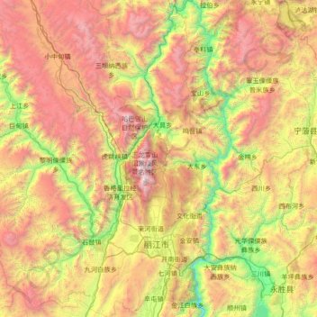 Yulong topographic map, elevation, terrain