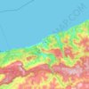 Cide topographic map, elevation, terrain