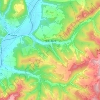 Valojoulx topographic map, elevation, terrain