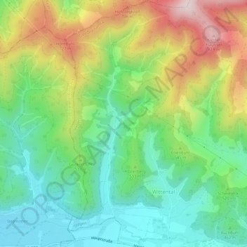 Wittental topographic map, elevation, terrain