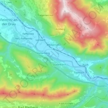 Weißenstein topographic map, elevation, terrain