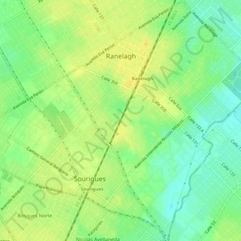 Ranelagh topographic map, elevation, terrain
