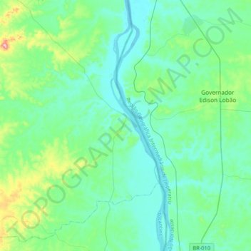Itaguatins topographic map, elevation, terrain