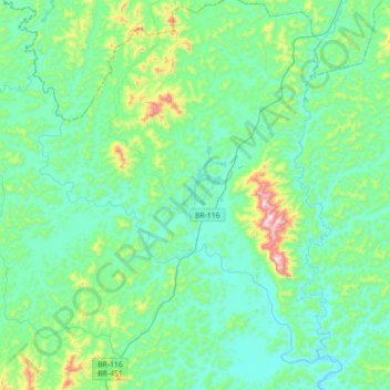 Frei Inocêncio topographic map, elevation, terrain