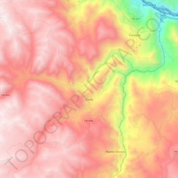 Laria topographic map, elevation, terrain