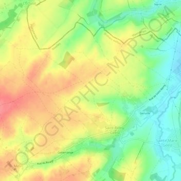 Saint-Rémy-Geest topographic map, elevation, terrain