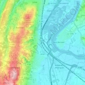 Anse topographic map, elevation, terrain