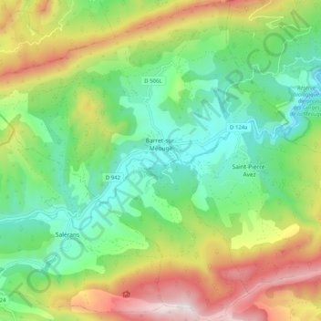 Barret-sur-Méouge topographic map, elevation, terrain