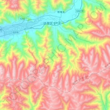 德庆镇 topographic map, elevation, terrain