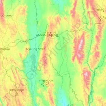 Taunggyi Township topographic map, elevation, terrain