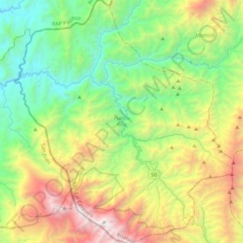 Pueblo Rico topographic map, elevation, terrain
