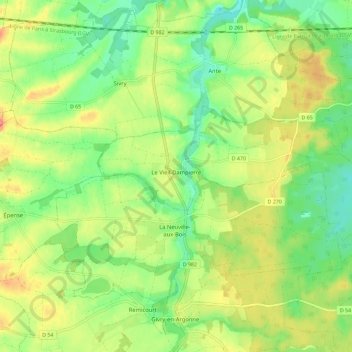 Le Vieil-Dampierre topographic map, elevation, terrain