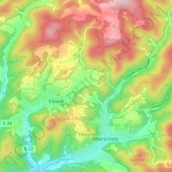 Eibach topographic map, elevation, terrain