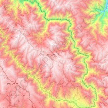 Churcampa topographic map, elevation, terrain