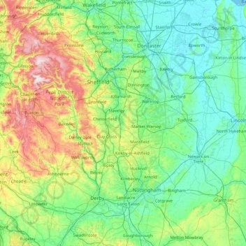 River Trent topographic map, elevation, terrain