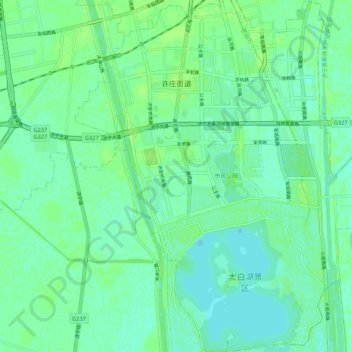 许庄街道 topographic map, elevation, terrain