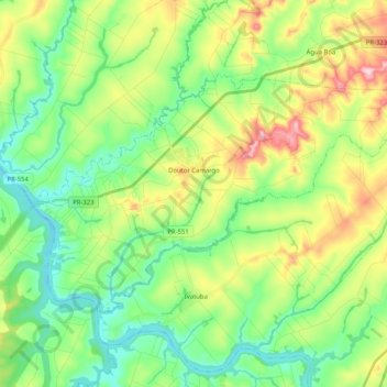 Doutor Camargo topographic map, elevation, terrain