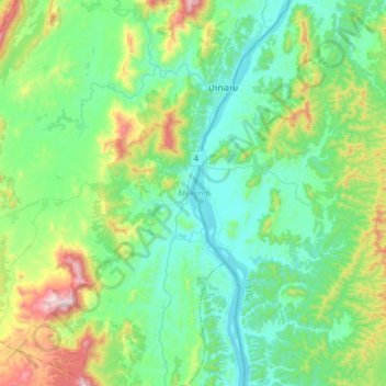 Mekong River topographic map, elevation, terrain