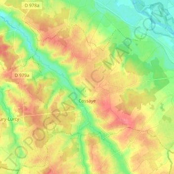 Cossaye topographic map, elevation, terrain