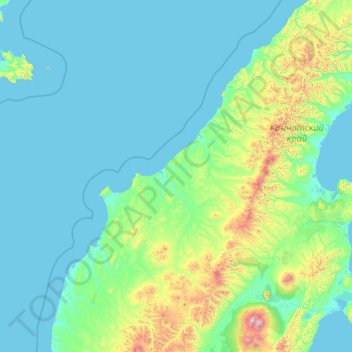 Тигильский район topographic map, elevation, terrain