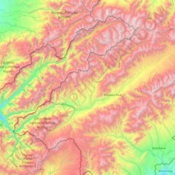 Chatkal topographic map, elevation, terrain