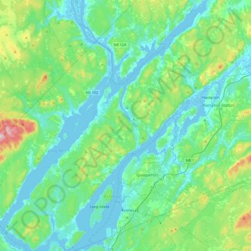 Kingston Peninsula topographic map, elevation, terrain
