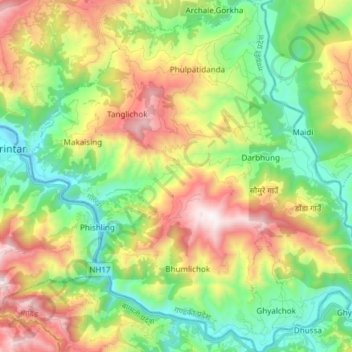 Gandaki topographic map, elevation, terrain