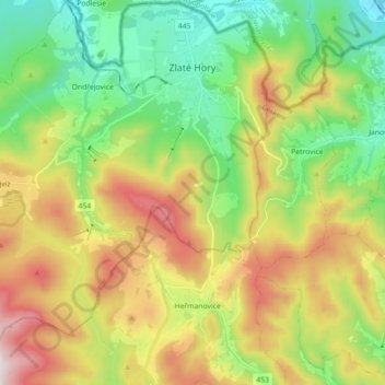 Zuckmantel topographic map, elevation, terrain