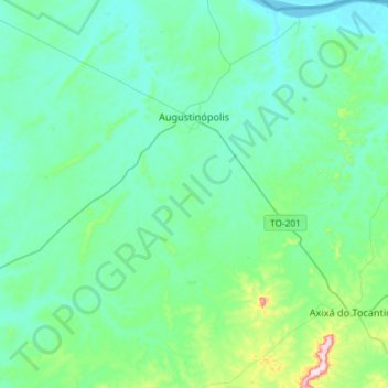 Augustinópolis topographic map, elevation, terrain