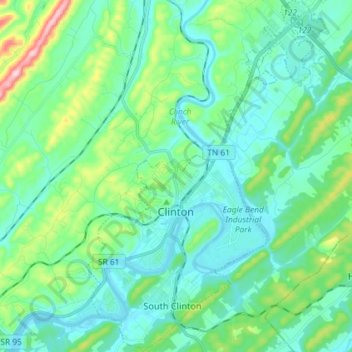 Clinton topographic map, elevation, terrain