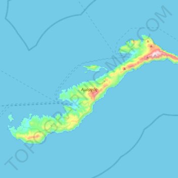 Amorgos topographic map, elevation, terrain