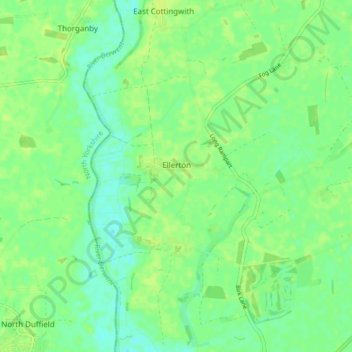 Ellerton topographic map, elevation, terrain