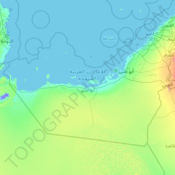 Abu Dhabi topographic map, elevation, terrain