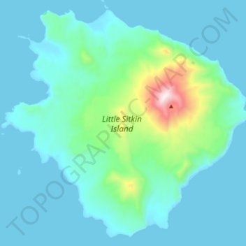 Little Sitkin Island topographic map, elevation, terrain