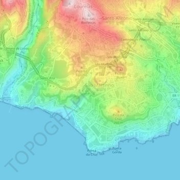 São Martinho topographic map, elevation, terrain