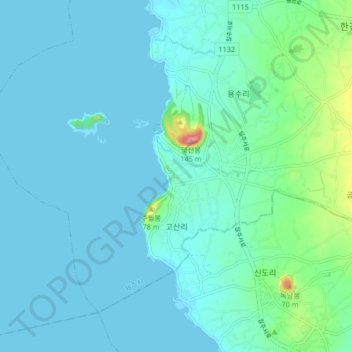 Gosan-ri topographic map, elevation, terrain