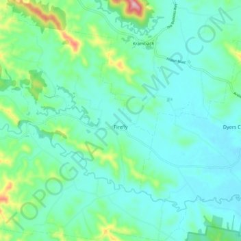 Firefly topographic map, elevation, terrain