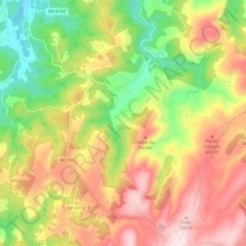 Devesos topographic map, elevation, terrain