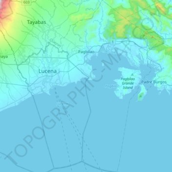 Pagbilao topographic map, elevation, terrain