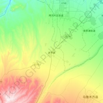 永丰镇 topographic map, elevation, terrain