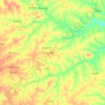 Gnagna topographic map, elevation, terrain