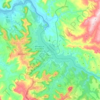 Rifaina topographic map, elevation, terrain