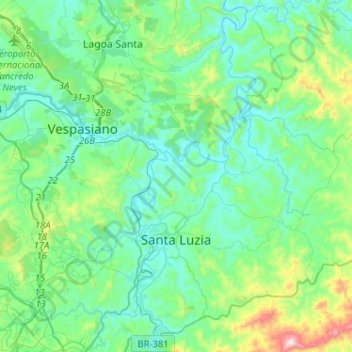 Santa Luzia topographic map, elevation, terrain