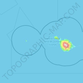 Heard Island and McDonald Islands topographic map, elevation, terrain