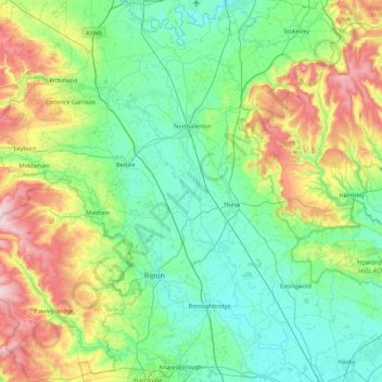 Hambleton topographic map, elevation, terrain